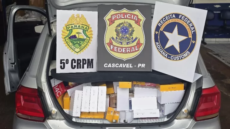 300 aparelhos celulares são apreendidos na BR-277 em Cascavel