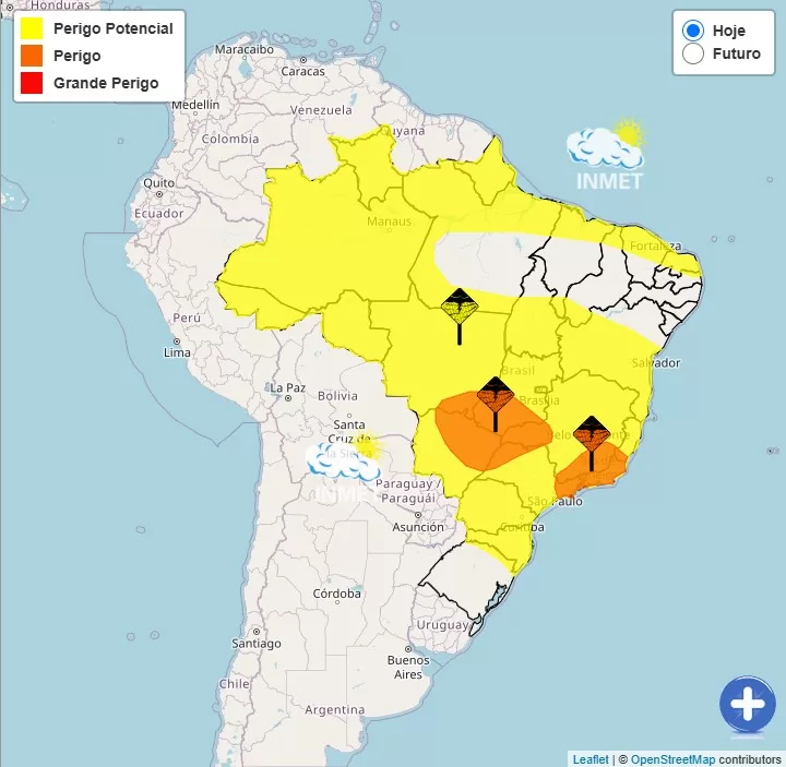 Paraná está sob alerta de ‘perigo potencial’ para chuvas intensas, comunica Inmet