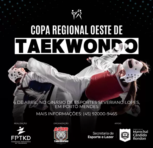Porto Mendes será palco da Copa Regional Oeste de Taekwondo neste domingo