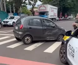 Polícia Militar registra acidente no centro de Marechal Rondon