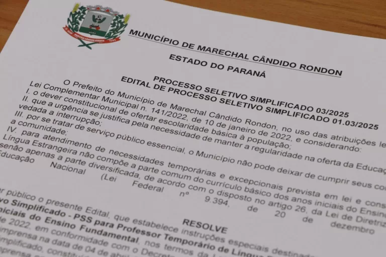 Prefeitura rondonense realiza PSS para professor de língua inglesa