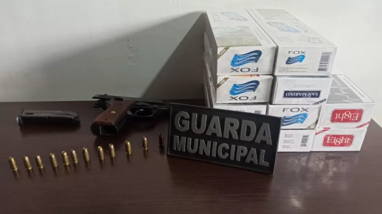 Guarda Municipal apreende arma e cigarros contrabandeados no centro de Toledo