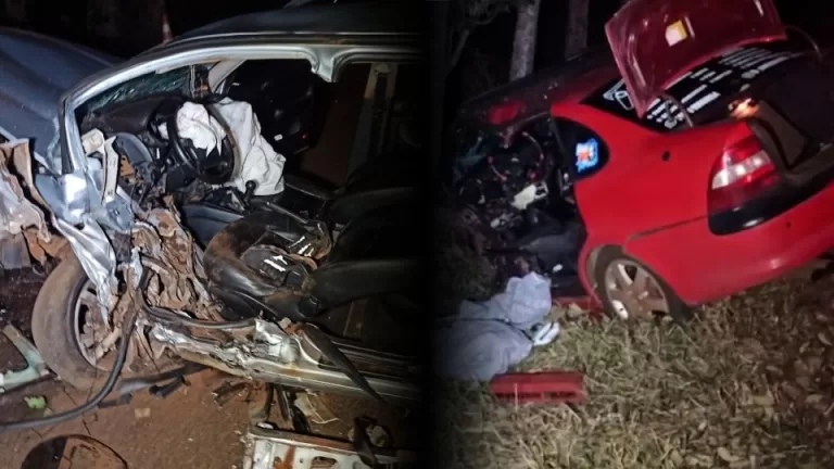 Colisão frontal entre dois carros deixa quatro feridos na PR-317 entre Toledo e Assis Chateaubriand