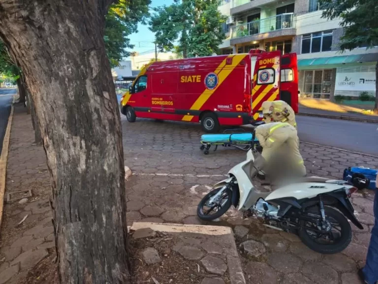 Acidente no centro de Marechal Rondon deixa jovem ferida