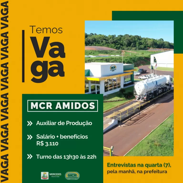MCR Amidos realiza entrevistas para contratação em Mercedes nesta quarta-feira