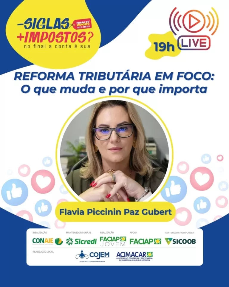 Cojem Marechal promove live sobre Reforma Tributária com especialista na área
