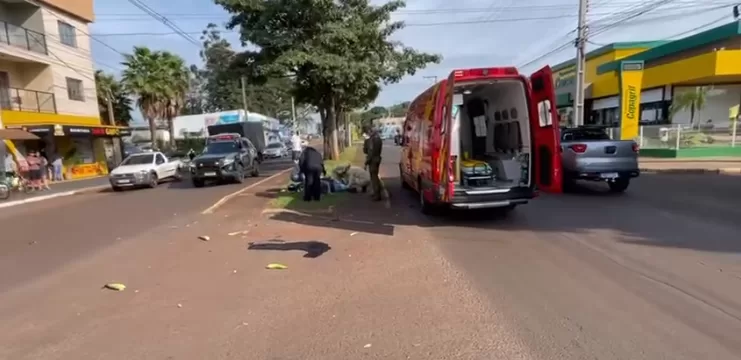 Condutor de KA tenta fugir após causar acidente de trânsito em Marechal Rondon; mulher fica ferida