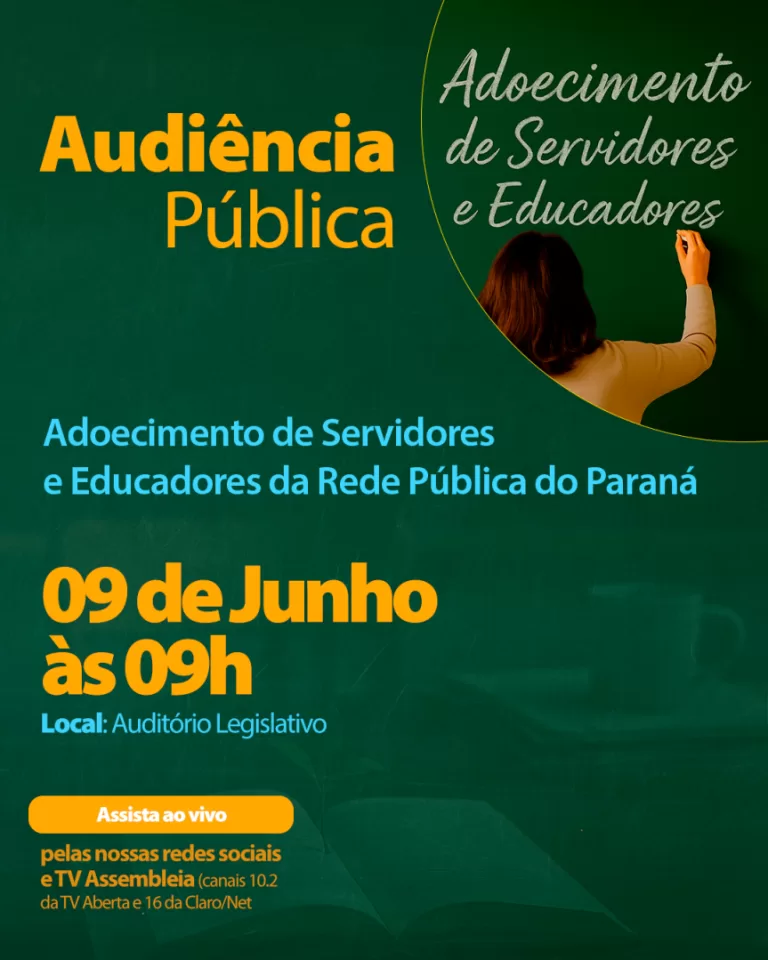 Audiência pública debate a saúde física e mental dos profissionais da educação no Paraná