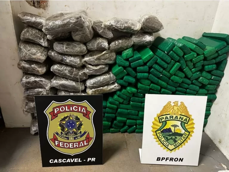BMW é interceptada com 155 quilos de maconha em Cascavel