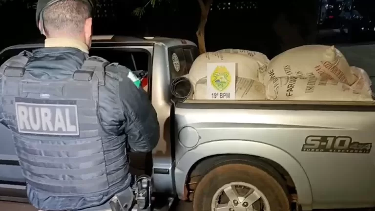 Polícia apreende 1,2 tonelada de ração e veículo durante patrulhamento rural em Toledo
