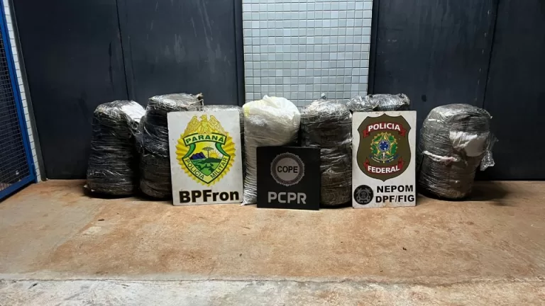 Apreensão de 109 quilos de capulho em veículo em Foz do Iguaçu