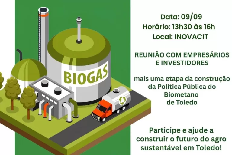 Debate sobre políticas públicas do biometano será tema de reunião na Acit em Toledo