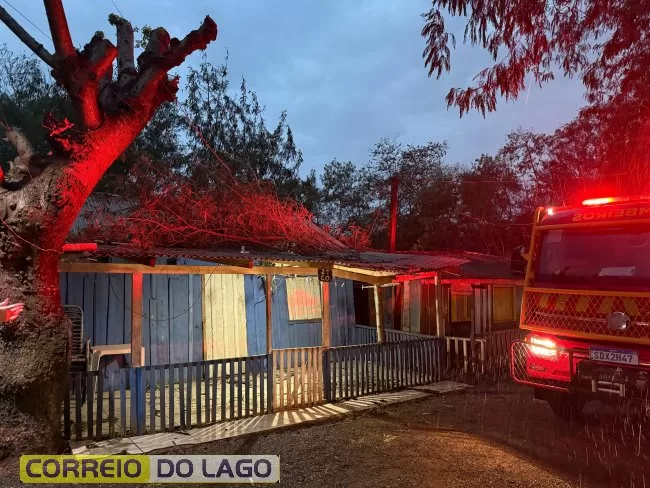 Vendaval causa estragos em Santa Helena