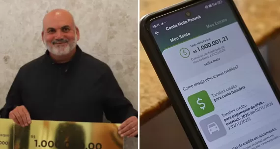 Ganhador de R$ 1 milhão no Nota Paraná descobriu prêmio de madrugada e diz que acordou família com grito