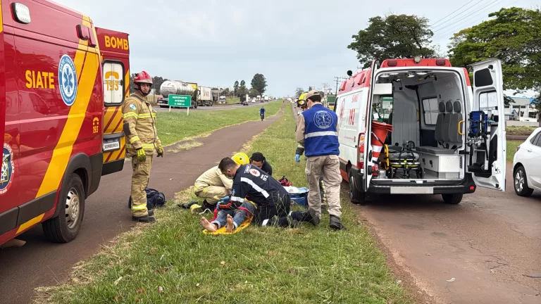 Idoso é atropelado por caminhão na BR-277 em Cascavel