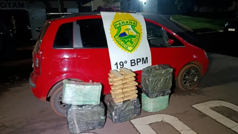 PM apreende 176 quilos de maconha após perseguição na PR-239
