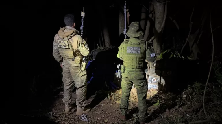 Polícia localiza uma tonelada de maconha em meio à mata em Altônia