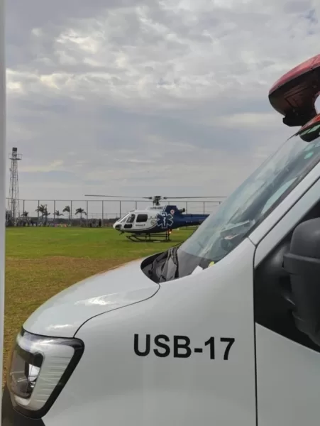 Criança é transferida de helicóptero após sofrer queimaduras graves em Marechal Rondon