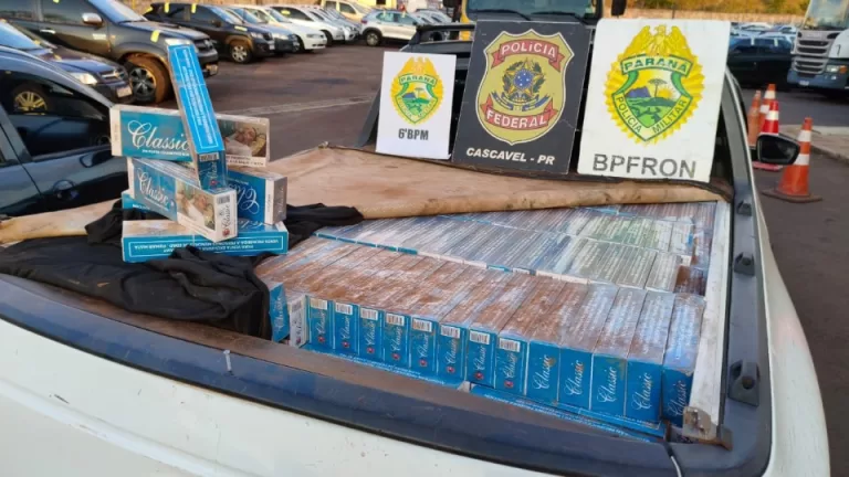 Ação integrada apreende comboio de contrabando em estrada rural da região