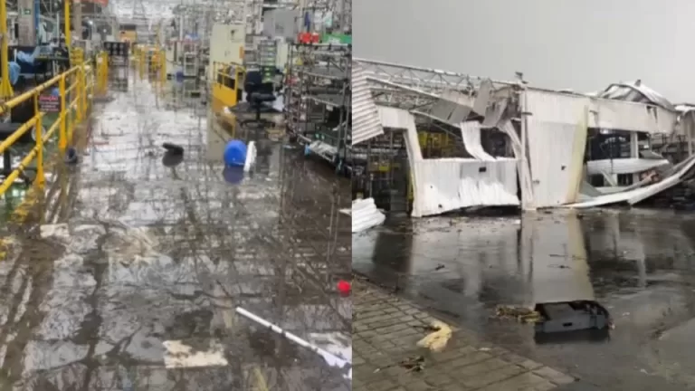 Tempestade com ventos devastadores atinge interior de SP e arranca telhado de fábrica da Toyota