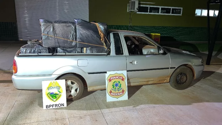 Picape carregada com cigarros é apreendida em Guaíra