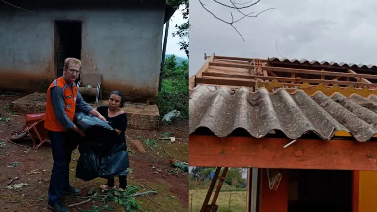 Defesa Civil atende moradores após temporal em distrito de Cascavel