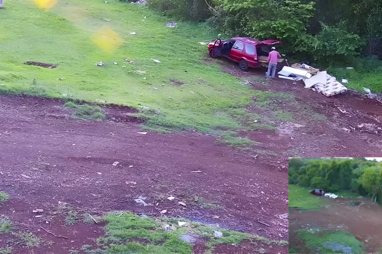 Condutor flagrado fazendo descarte irregular de lixo é multado e tem veículo apreendido