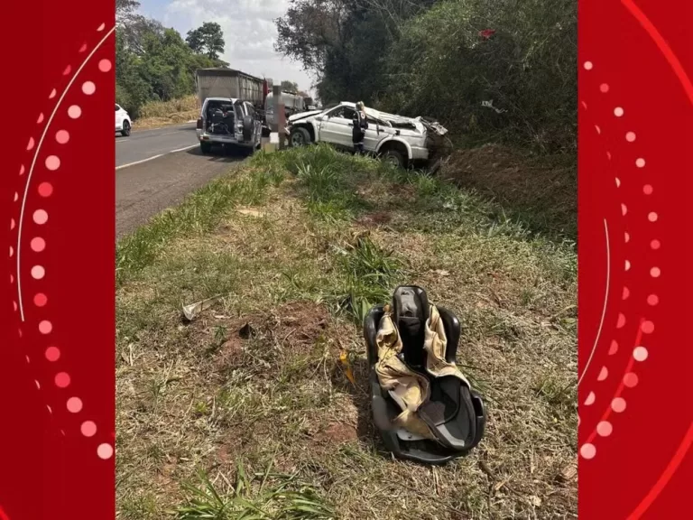 Criança de dois anos morre após cadeirinha ser ejetada de carro em acidente