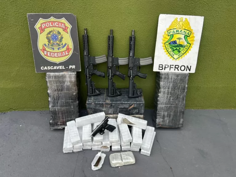 Jovem de 20 anos é detido na BR-277 com drogas, carabinas e pistola