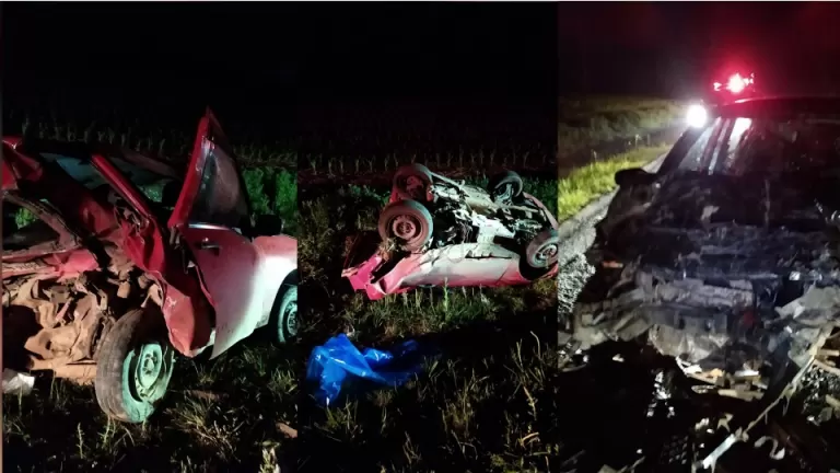Grave acidente entre três carros deixa homem morto na PR-438