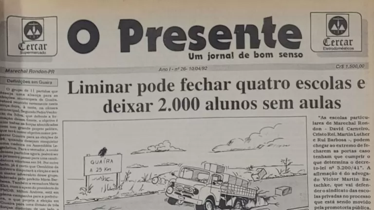 Você lembra de uma decisão judicial que gerou apreensão em Marechal Rondon em 1994? Escolas particulares quase fecharam as portas