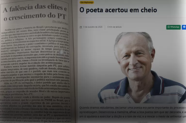 Elio Migliorança: mais de três décadas de reflexão na páginas e no site de O Presente