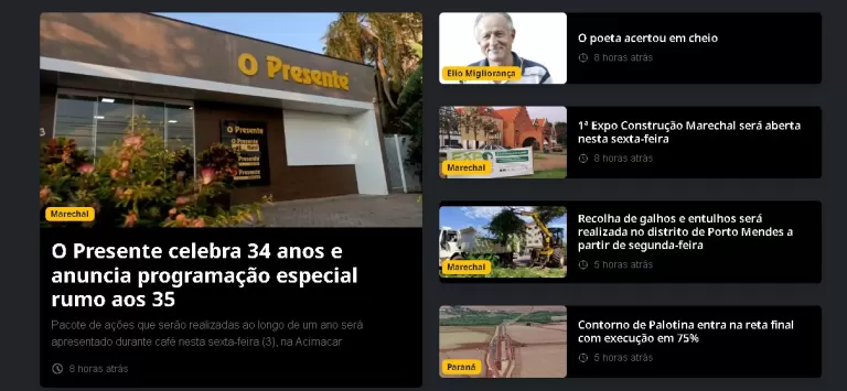 Novo site de O Presente marca início da jornada rumo aos 35 anos