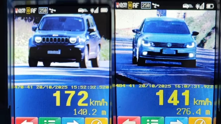 Radar da Polícia Rodoviária flagra veículo a 172 km/h na PR-317