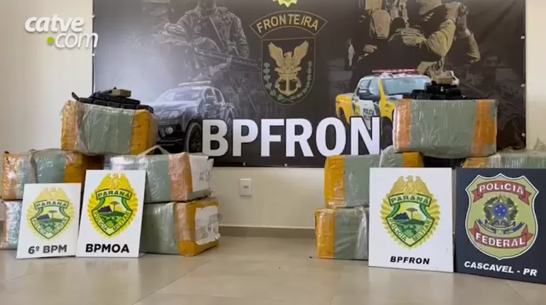 Ação integrada termina com apreensão de 350 quilos de maconha em Cascavel