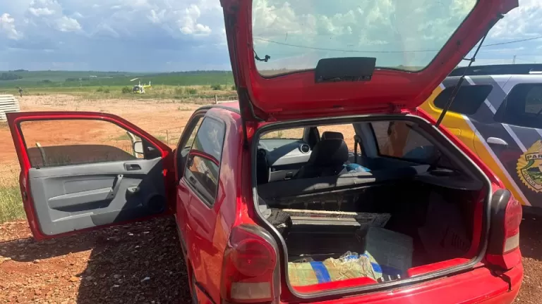 Helicóptero da PM ajuda na prisão de trio com mais de 30 quilos de maconha em Toledo