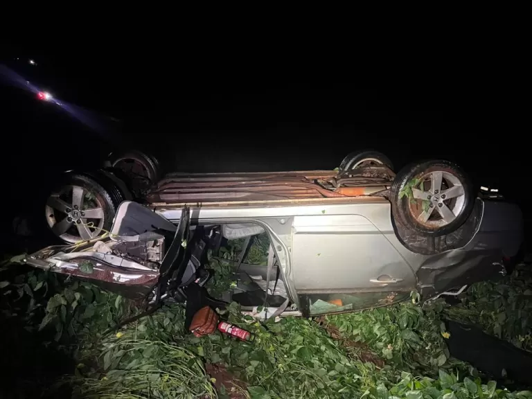 Família fica ferida após acidente na PR-486 entre Cascavel e Tupãssi