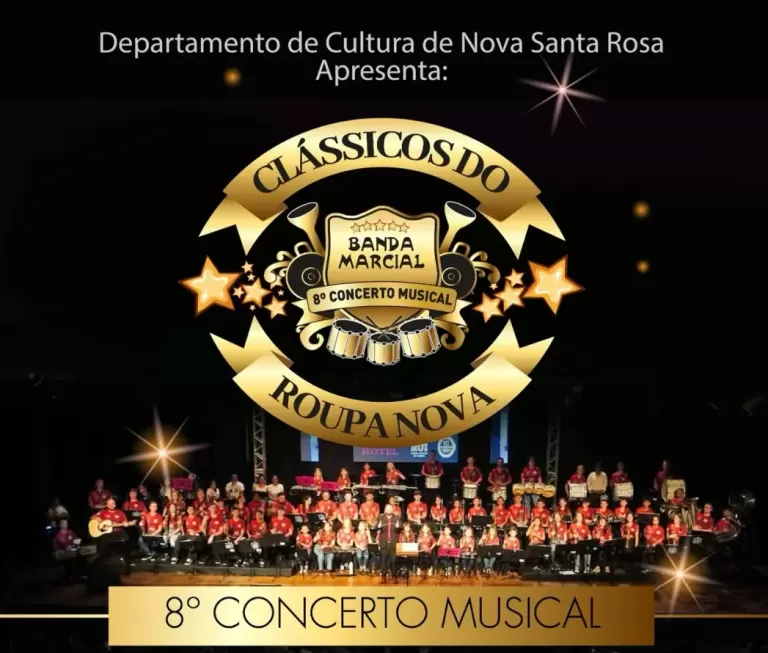 8º Concerto Musical da Banda Marcial “Clássicos do Roupa Nova” acontece neste sábado em Nova Santa Rosa