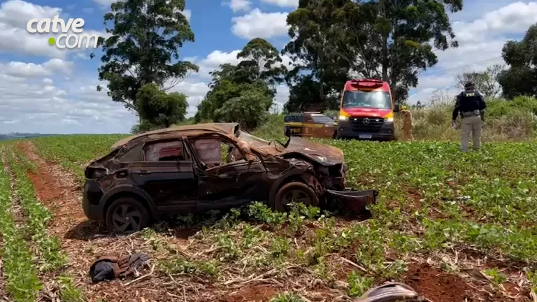 Perseguição termina com morto e ferido após capotamento na BR-369