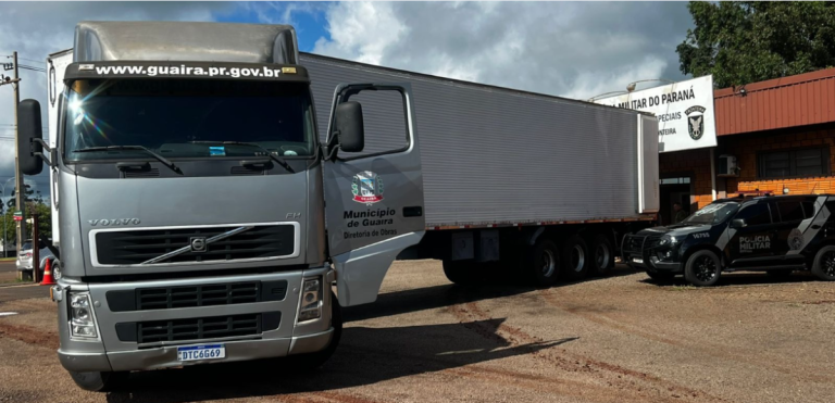 Caminhão da Prefeitura de Guaíra no BPFron reforça expectativa de mudança da sede