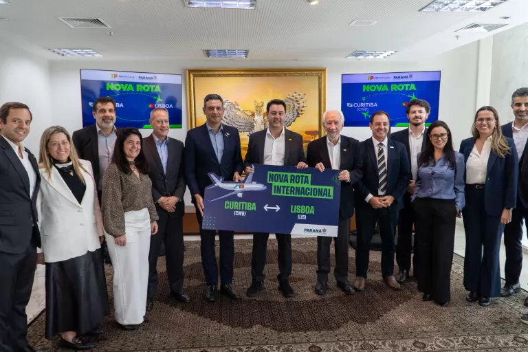 Conexão Curitiba-Lisboa: Paraná terá voo para a Europa a partir de 2026