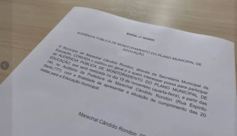 Prefeitura realizará audiência pública de monitoramento do Plano Municipal de Educação