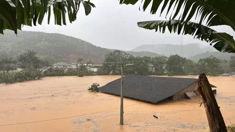 Oito cidades de Santa Catarina decretam emergência após chuvas deixarem casas debaixo d’água