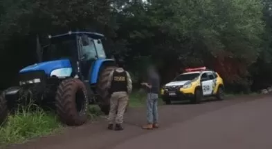 Trator furtado é recuperado pela polícia entre Toledo e São Pedro do Iguaçu