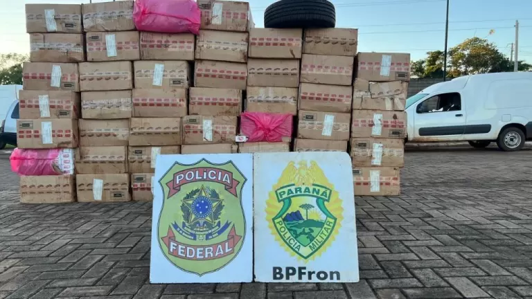 Dois veículos e 7.500 pacotes de cigarros são apreendidos em Marechal Rondon