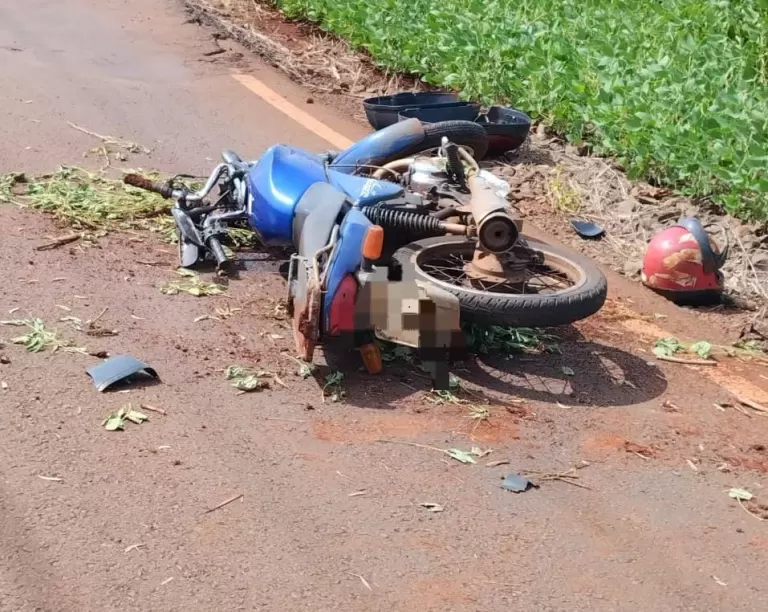Motociclista fica ferido após queda em estrada rural de Marechal Rondon