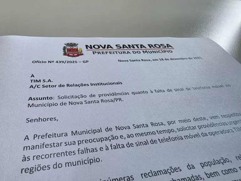Prefeitura cobra solução para falta de sinal da TIM em Nova Santa Rosa