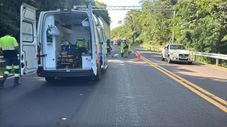 Trabalhador morre atropelado durante sinalização na rodovia PR-182