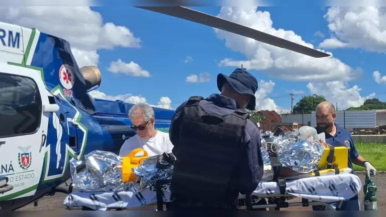 Sogro leva tiro do genro em briga e é levado de helicóptero ao hospital