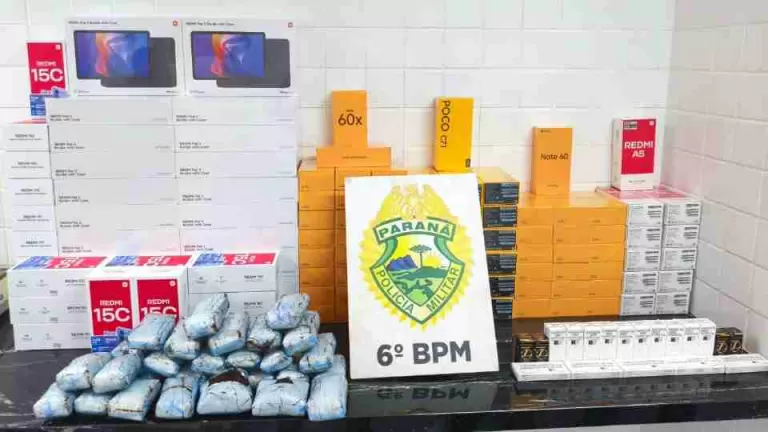 Polícia apreende haxixe e eletrônicos avaliados em meio milhão de reais na rodoviária de Cascavel